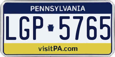 PA license plate LGP5765