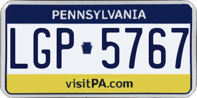 PA license plate LGP5767