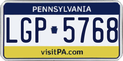 PA license plate LGP5768