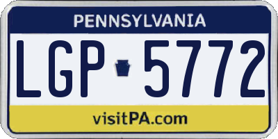 PA license plate LGP5772