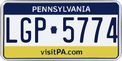 PA license plate LGP5774