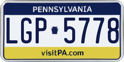 PA license plate LGP5778