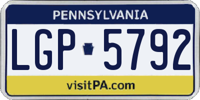 PA license plate LGP5792