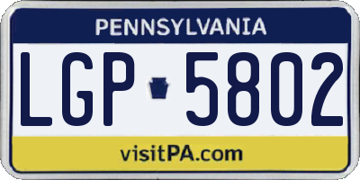 PA license plate LGP5802
