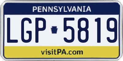 PA license plate LGP5819