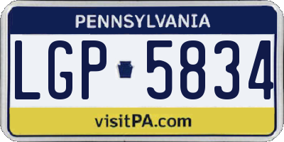 PA license plate LGP5834