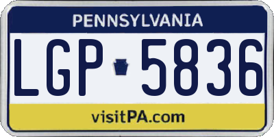 PA license plate LGP5836