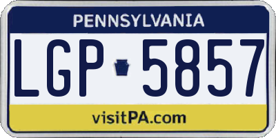 PA license plate LGP5857