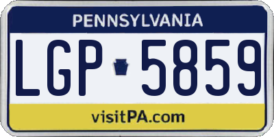 PA license plate LGP5859