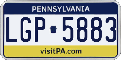 PA license plate LGP5883
