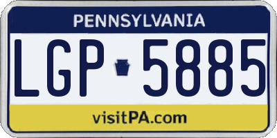PA license plate LGP5885