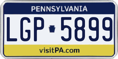 PA license plate LGP5899