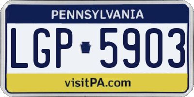 PA license plate LGP5903