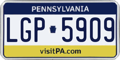 PA license plate LGP5909