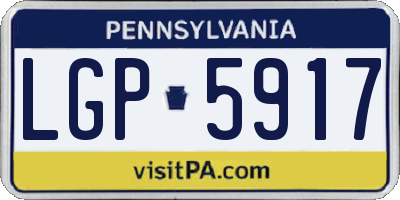 PA license plate LGP5917