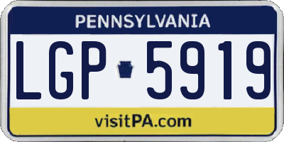 PA license plate LGP5919