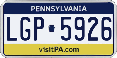 PA license plate LGP5926