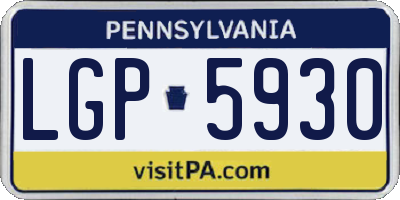 PA license plate LGP5930