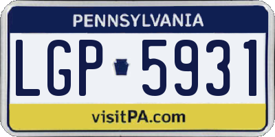 PA license plate LGP5931