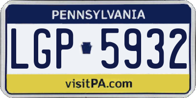 PA license plate LGP5932