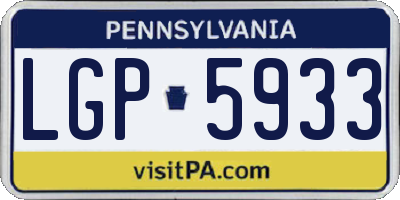 PA license plate LGP5933