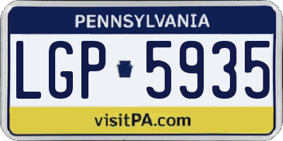 PA license plate LGP5935