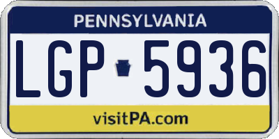 PA license plate LGP5936