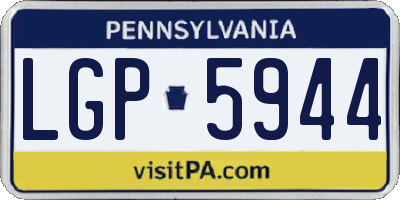 PA license plate LGP5944