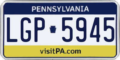 PA license plate LGP5945