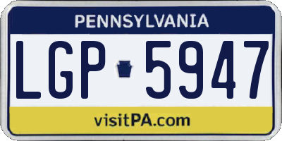 PA license plate LGP5947