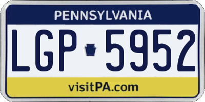 PA license plate LGP5952