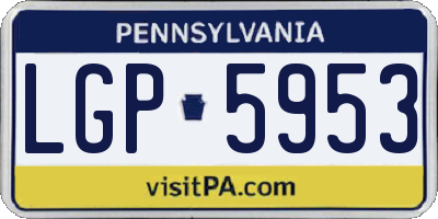PA license plate LGP5953