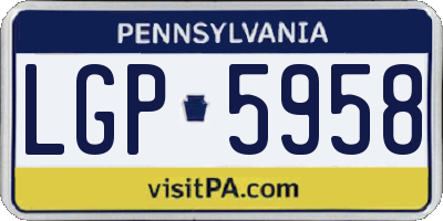 PA license plate LGP5958