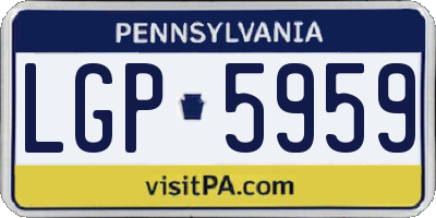 PA license plate LGP5959