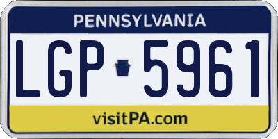 PA license plate LGP5961