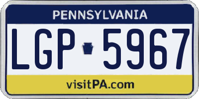PA license plate LGP5967