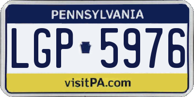 PA license plate LGP5976