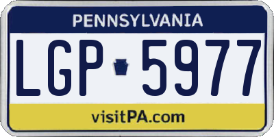 PA license plate LGP5977
