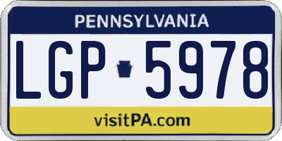 PA license plate LGP5978