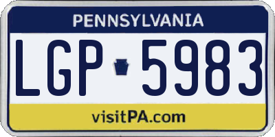 PA license plate LGP5983