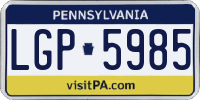 PA license plate LGP5985