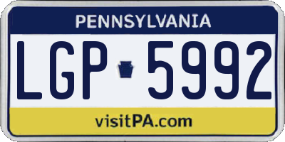 PA license plate LGP5992