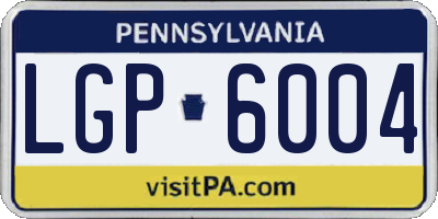 PA license plate LGP6004