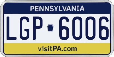 PA license plate LGP6006