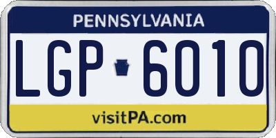 PA license plate LGP6010