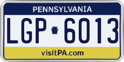 PA license plate LGP6013