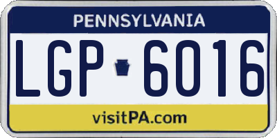 PA license plate LGP6016