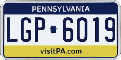PA license plate LGP6019