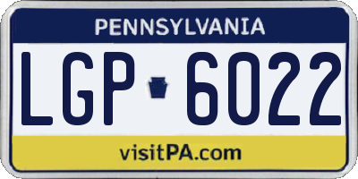 PA license plate LGP6022