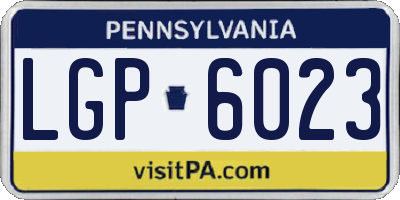 PA license plate LGP6023